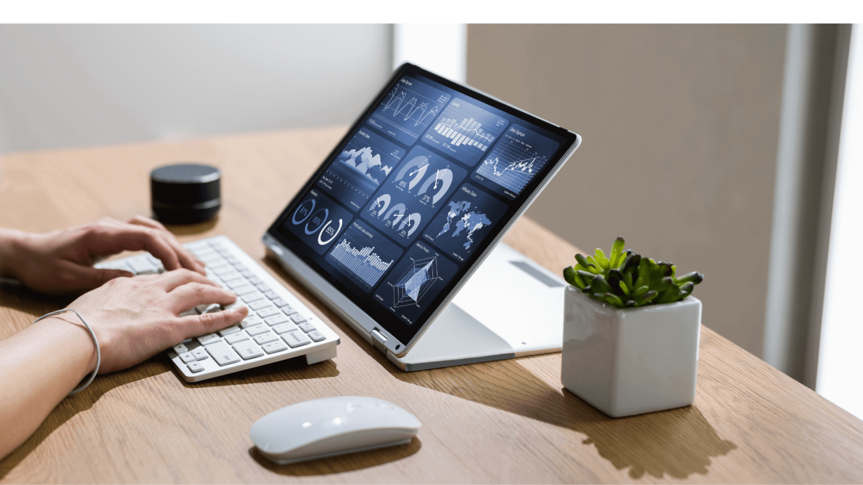 Analytics dashboard on a computer screen